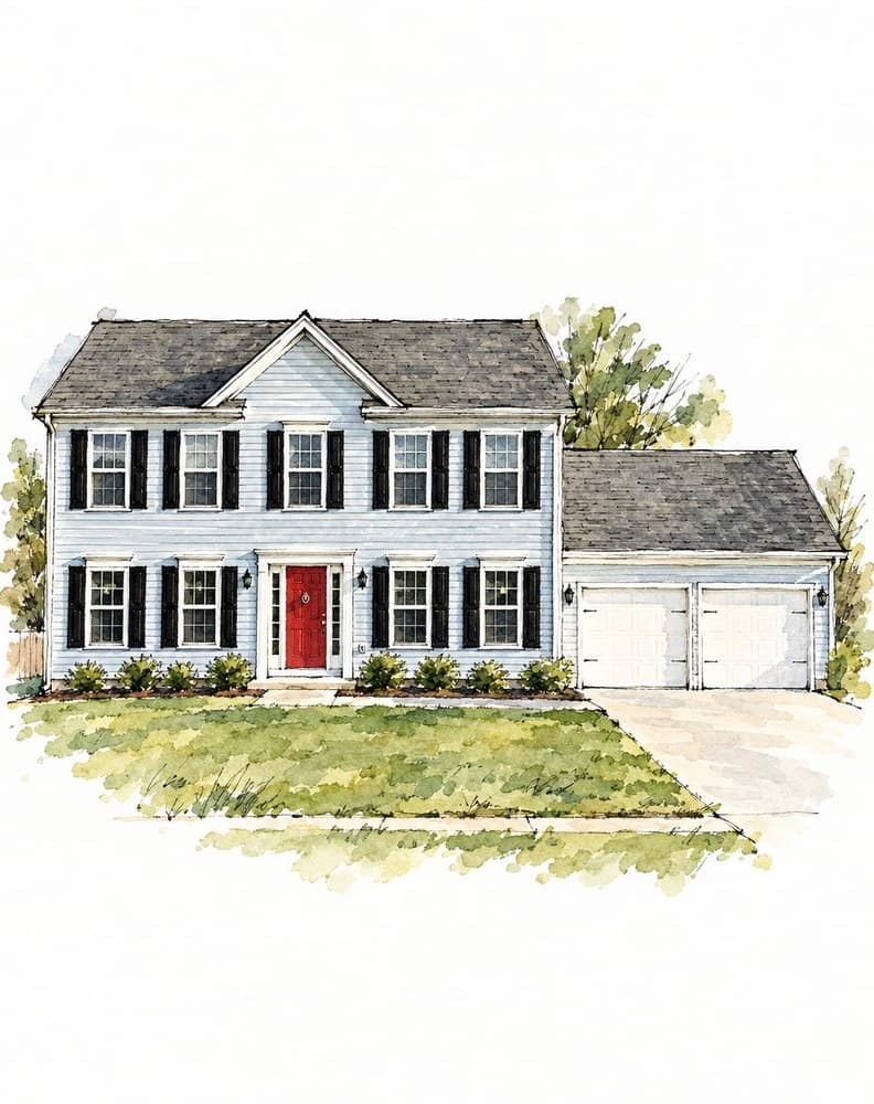Ink & Color Wash portrait of a colonial