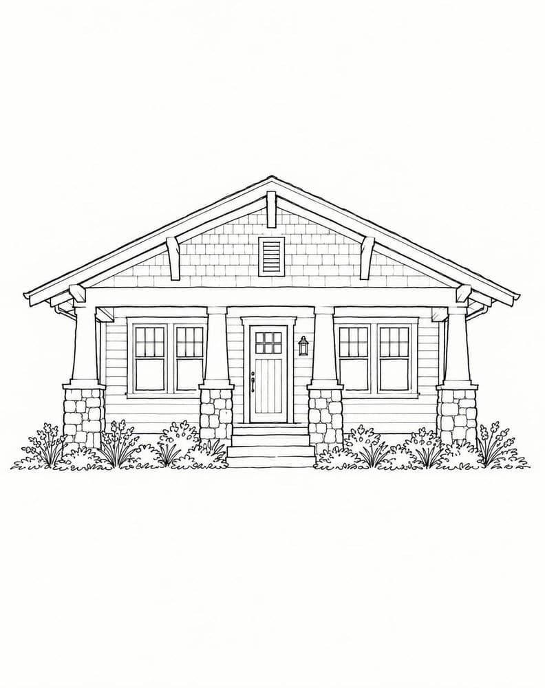 Modern Minimal house portrait