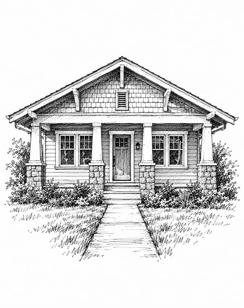 Pen & Ink house portrait
