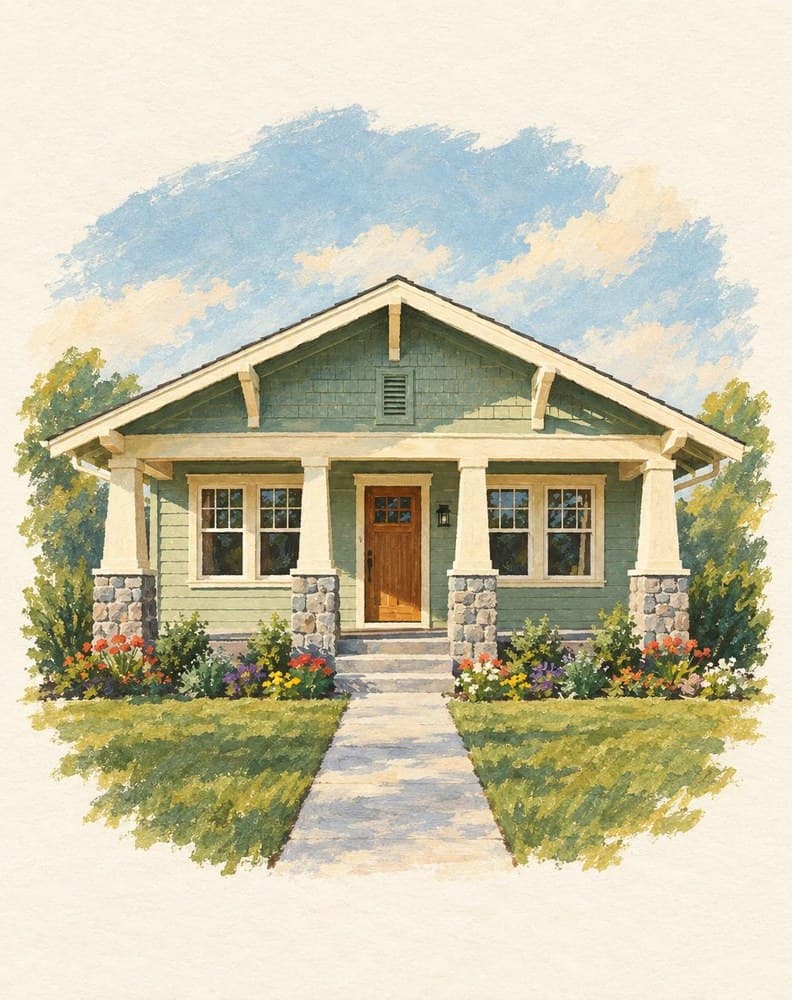 Vintage Postcard house portrait