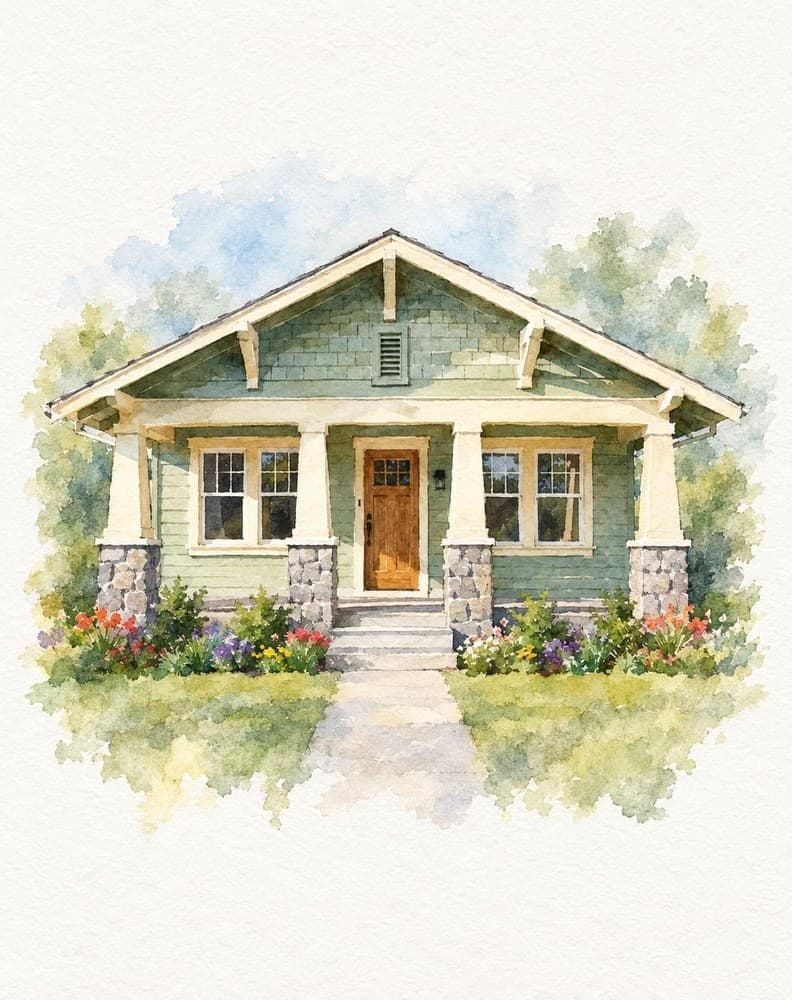 Watercolor house portrait